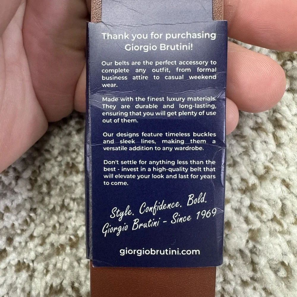 NEW Giorgio Brutini Belt Men's Size Medium 32-36 Durable Brown Casual Look Prep